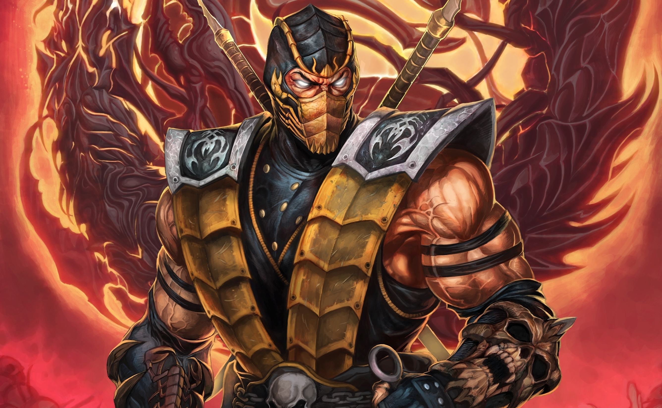 Mortal Kombat wallpaper Scorpion with swords