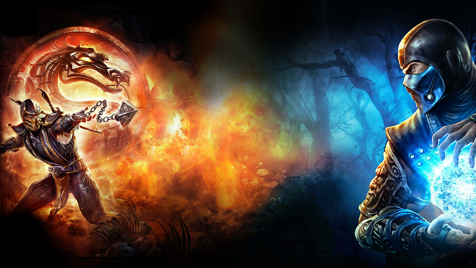 Mortal Kombat Sub-Zero and Scorpion and the Dragon