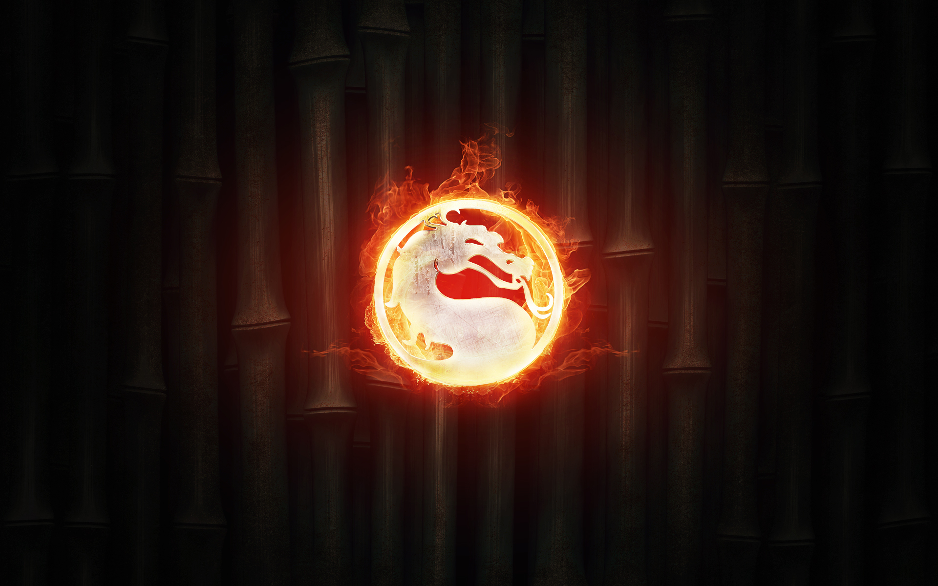 Mortal Kombat wallpaper Logo on fire