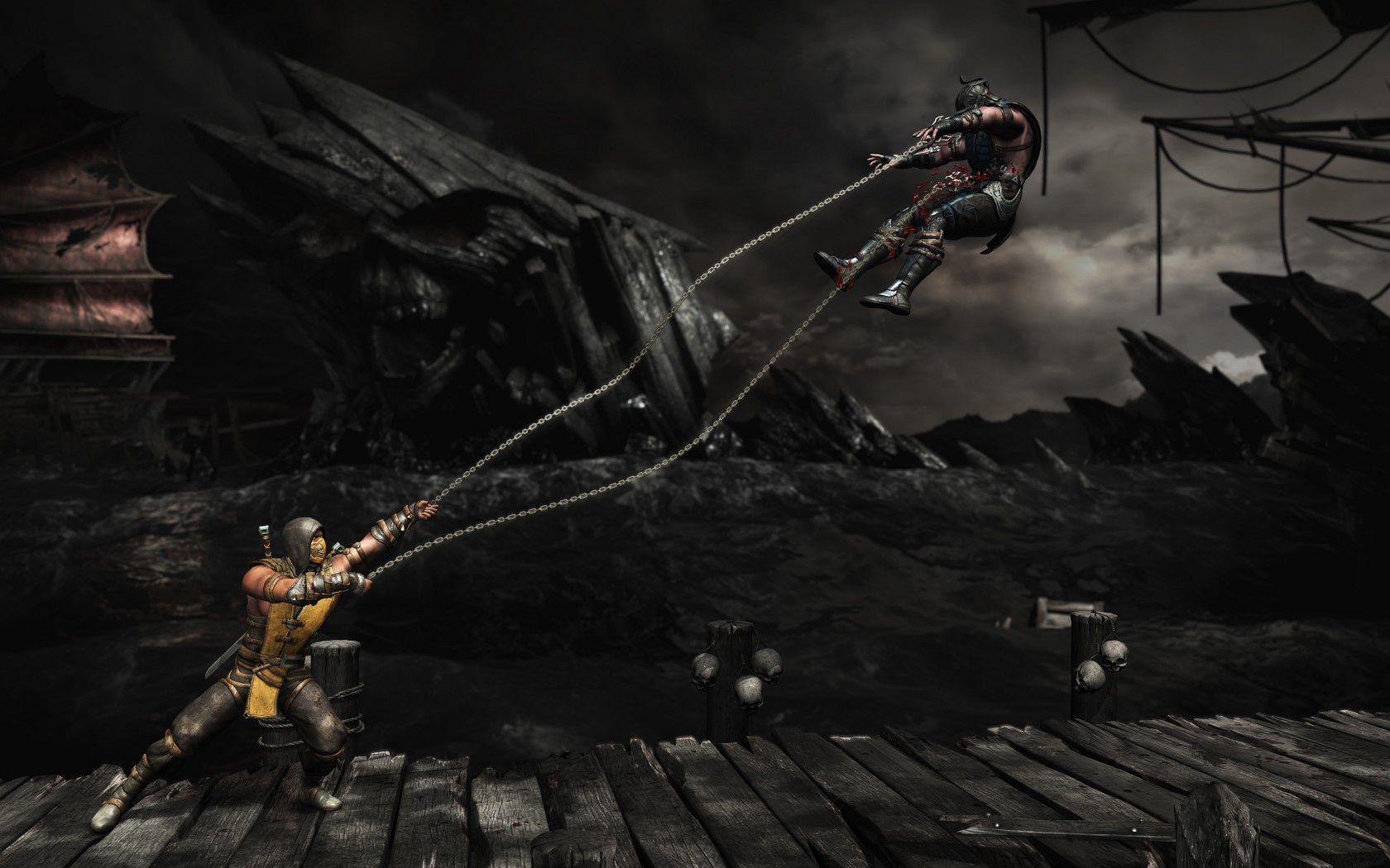 Mortal Kombat wallpaper Scorpion in battle