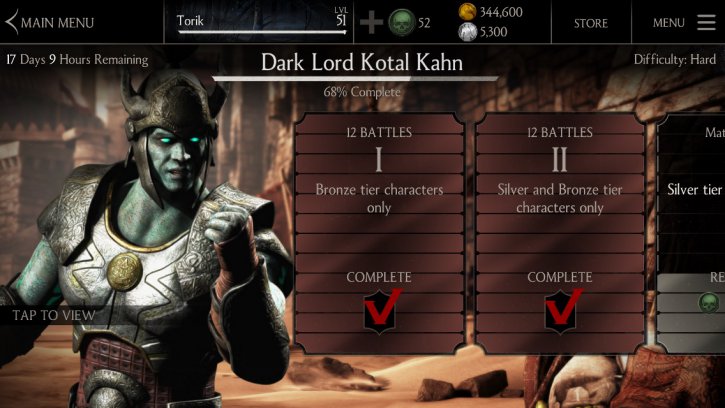 Dark Lord Kotal Kahn Challenge Mortal Kombat X Mobile