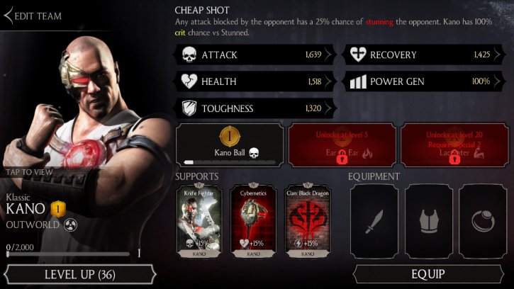 Klassic Kano Challenge Mortal Kombat X Mobile