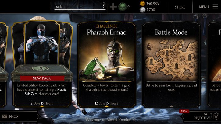 Pharaoh Ermac Challenge Mortal Kombat X Mobile