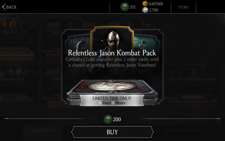 Relentless Jason Voorhees pack Mortal Kombat X Mobile