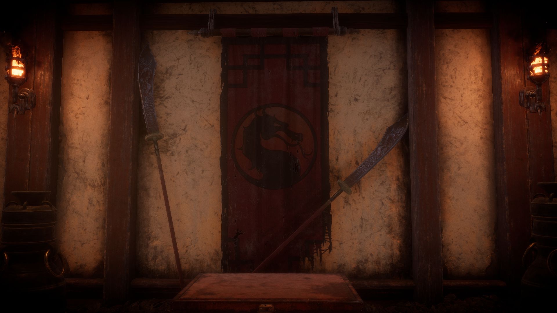 Mortal Kombat 11 background - Flag with dragon logo